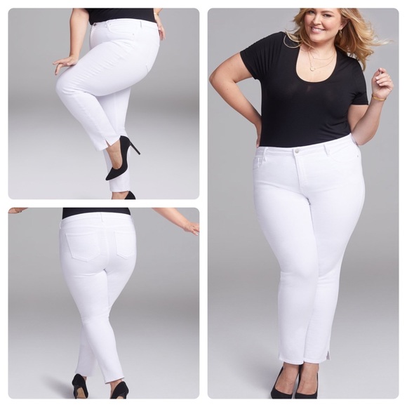 NYDJ Optic White Slim Straight Ankle Jeans